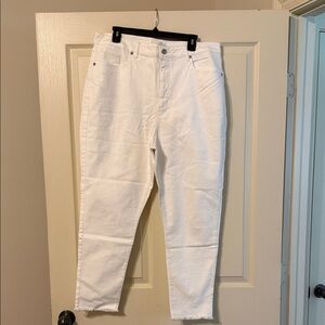 LOFT White Ankle Crop High-Rise Jeans